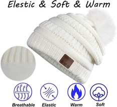 Music Plus Fluff Ball Knitted Hat Beanie Bluetooth Hat - £19.98 GBP