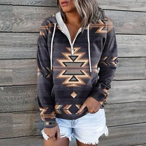 Autumn Winter Retro Western Ethnic  Hoodies Sweatshirt Women&#39;s Casual Vintage Lo - £50.36 GBP