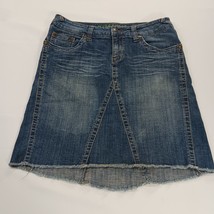 Hydraulic RN#99678 Women's Blue Cotton Stretch Denim Frayed Skirt Size 13/14 image 13
