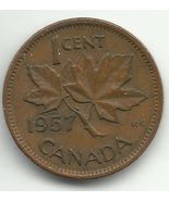 1957 Canada One Cent Coin Canadian Penny w/ Queen Elizabeth II &amp; Maple Leaf - $1,820.47 MXN