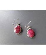Vintage Pierced Earrings 20 ct Natural Opaque Rubies New Condition - $26.82 CAD