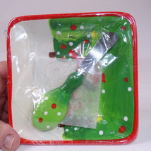 Christmas Bowl And Spreader New Snowman Green Red And White In Color Col... - $10.92 CAD