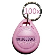 100pcs 125KHz RFID EM Proximity Pink Color Tag Token Keyfobs For Access ... - £34.65 GBP