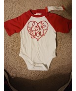 Baby Long Sleeve 1st Valentine&#39;s Day LOVE YOU Bodysuit NWT Size NB - $188.30 MXN