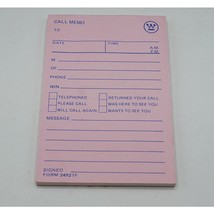 Westinghouse Call Memo Notepad Pink Paper - $24.74