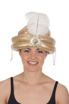 Jacobson Hat Company Men&#39;s Turban with Medallion and Feather, Gold, Adult - $19.99