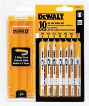 DEWALT DW3744C DEWALT 10-piece Jig Saw Blade Set with case (U shank) - £20.12 GBP