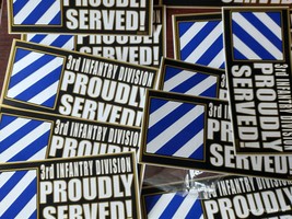 WHOLESALE LOT OF 20 3rd Infantry Division Proudly Served STICKERS DECAL - $23.51