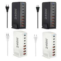 3 ports usb charger 240w 8 port gan usb type c fast charging desktop hub power 318 thumb200