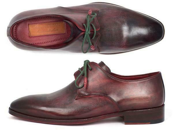 Paul Parkman Mens Shoes Derby Multicolor Leather Handmade Hand-Painted D... - $374.99