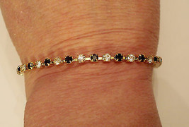 Rhinestone Tennis Bracelet Prong Set Excellent Nickel Free Costume Jewelry - £15.80 GBP