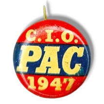 Vintage CIO-PAC Congress of Industrial Organizations Union Pin 1947  - £14.85 GBP