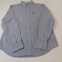 American Eagle Outfitters Classic Fit Men's Blue & White Stripes Shirt Sz Medium image 10