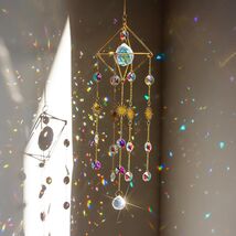 17 Inch Crystal Prisms Sun Catcher for Window Hanging RAINBOW Gold-Plate... - $14.84