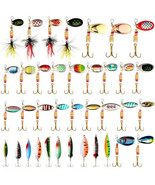 100 Pcs Fishing Lures Spinner Baits Metal Trout Lures Fishing Spinners a... - $118.76