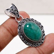 Green Moonstone Vintage Style Gemstone Handmade Pendant Jewelry 1.80" SA 2163 - £3.98 GBP