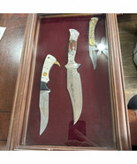 Vintage Franklin Mint Solingen Knives Display Case Fox Boar Shark Pocket Fixed - $188.09