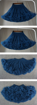 TEAL Blue A-line Tulle Mini Skirt Custom Plus Size Women Girl Fluffy Tulle Skirt image 4