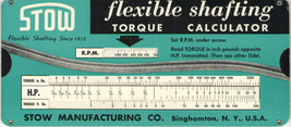Vintage Engineering Slide Rule Flexible Shafting Torque Calculator - $12.95