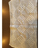 Two (2) Vintage ~ Crocheted Doilies ~ 11&quot; x 17 &amp; 8.5 x 17&quot; ~ Ivory ~ Cotton - $22.44