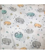 Aden + Anais Ellie Elephant Baby Blanket Bird swaddle Bamboo Blue Gray Y... - $86.00