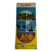 Vintage Illinois Map Brochure Sunoco Sun Oil Company Ephemera Sun Travel... - $6.79