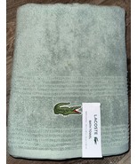 Lacoste ~ Sage Green Bath Towel 100% Cotton 30&quot; x 52&quot; Big Crocodile Logo - $32.66