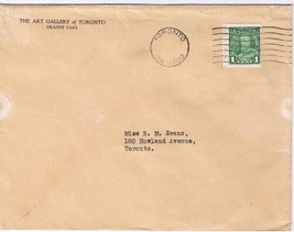 Postal History Canada Envelope AGO Blackout Date Toronto 1 Cent Admiral Coil - £1.70 GBP