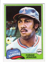 Fergie Jenkins 1981 Topps #158 Texas Rangers HOF &#39;91 Cy Young &#39;71 All-Star (3) - £2.34 GBP