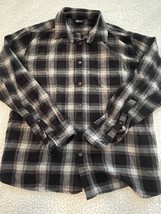 Eddie Bauer Plaid Flannel Button Up Shirt Black White Long Sleeve Size X... - €11,98 EUR