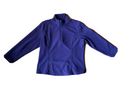 Coldwater Creek Womens Fleece Jacket L Purple Long Sleeve 1/4  Zip Colla... - $29.69