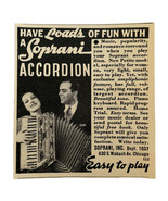 1936 Soprani Accordion Advertisement Musical Instruments Chicago Illinoi... - €17,15 EUR