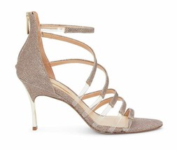 Imagine Vince Camuto Heels Womens 10 M Gold Metallic Roselle Clear Strap Sandals - £31.31 GBP