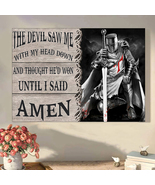 Warrior Of God The Devil Saw Me With My Head Down Jesus Canvas Christ Po... - £18.13 GBP+