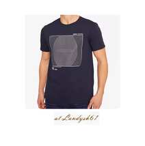 Armani Exchange Navy Blue Logo Print Cotton Crewneck Men&#39;s T-Shirt Sz 2XL  - $51.18