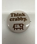 VTG Button Pin Stuart Anderson’s Steak House THINK CRABBY Badge Advertis... - €7,27 EUR