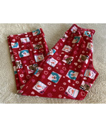 Girls Red White Snowman Blue Penguin Reindeer Fleece Pajama Pants XL 14-16 - £5.88 GBP