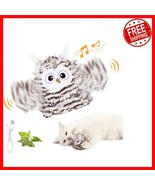 Chirping Owl Cat Toy - Rechargeable, Interactive, and Perfect for Stress... - $25.73