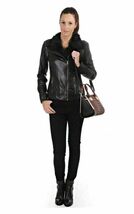 Ted Baker Tirely Detachable Sleeves Leather Jacket Black Sz 1 US 0-2 Black - $227.30