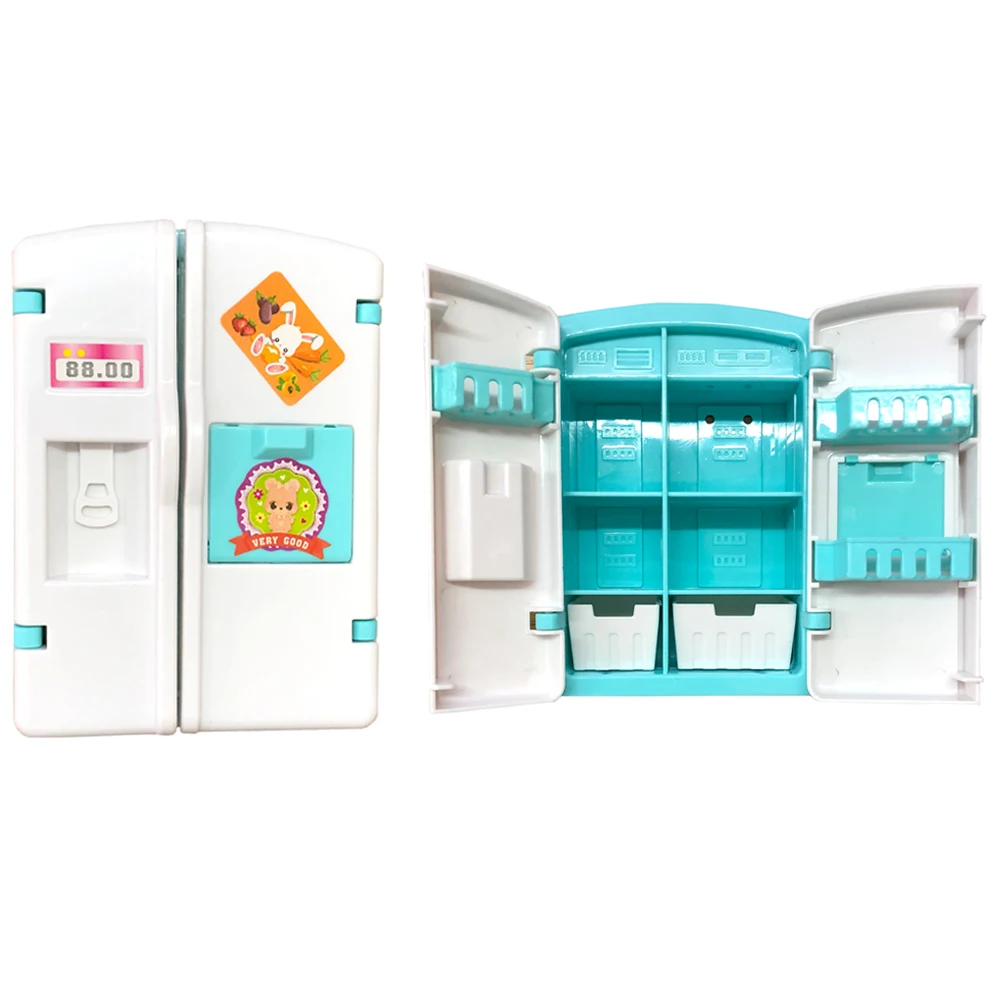 NK 1 Pcs Mini Doll fridge fashion Furniture kitchen Refrigerator For barbie - £9.64 GBP