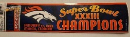 Denver Broncos Super Bowl XXXIII Champions Bumper Sticker NFL - $9.00