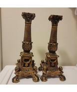 Pair Antique 1921 Neoclassical Spelter Candle Holders 12.5” Germany - $428.34 CAD