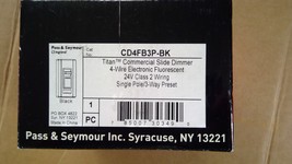 Pass &amp; Seymour CD4F B 3P - BK  Titan Commercial Slide Dimmer 4 Wire Elec... - $25.59