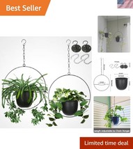 Elegant 2 Pack Hanging Planters with Adjustable Chains for Indoor Plants - $51.00