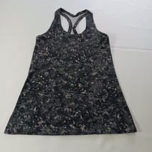 Lululemon Women&#39;s Black Multicolor Floral Tank Top Sleeveless Measured C... - $18.80