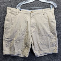 Chaps Shorts Chino Men&#39;s Sz 38 Flat Front Beige Casual Cotton Outdoors - £9.88 GBP