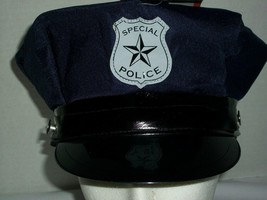 Halloween Special Police Officer Uniform Hat Adult One Size Dress Up Blue - $19.99