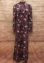 Vintage 60/70&#39;s Mod Shift Maxi Dress Paisley Handmade MEDIUM (Chest 37) - £85.36 GBP