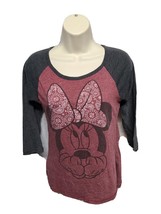 Disney Minnie Mouse Womens Medium Burgundy Long Sleeve TShirt - $334.55 MXN