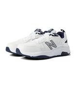NEW BALANCE 857 V3 SIZE 18 D WHITE BLUE TRAINING SHOE SNEAKER WITH ROLLB... - $113.75